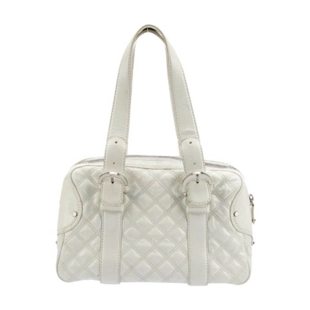 Michael Kors White Patent Leather Quilted Hand Bag - Picture 3 of 14